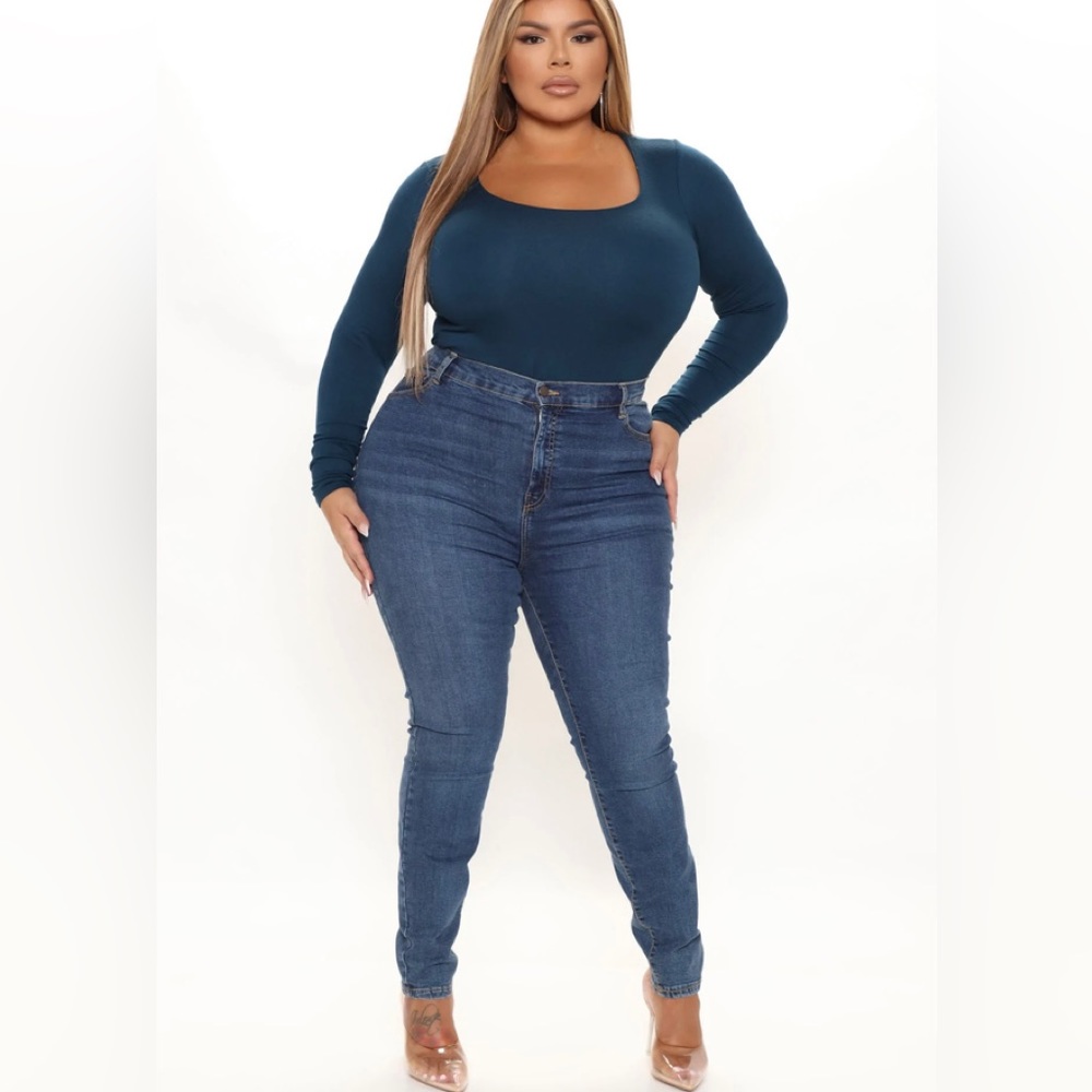 NWT- Sexy teal square neck top